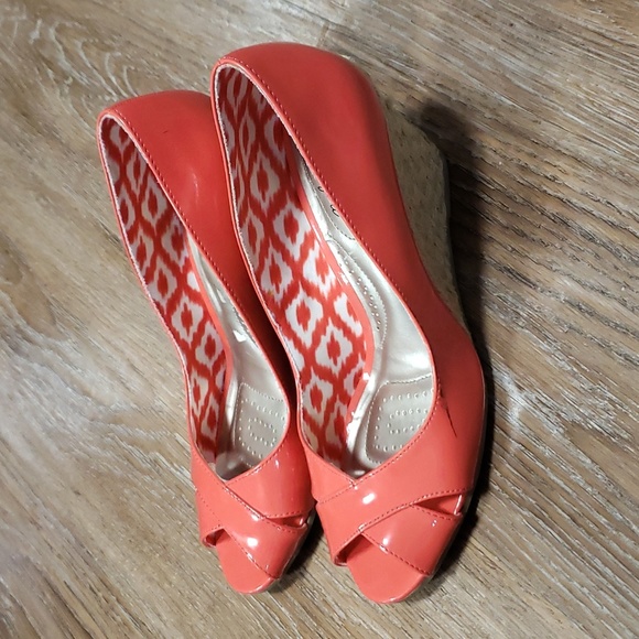 (8.5) Dexflex Comfort Peep Toe Wedge Heel Espadrilles Modern Contemporary - Picture 9 of 15